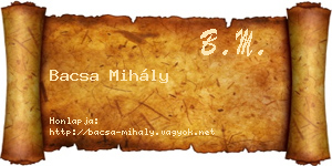 Bacsa Mihály névjegykártya